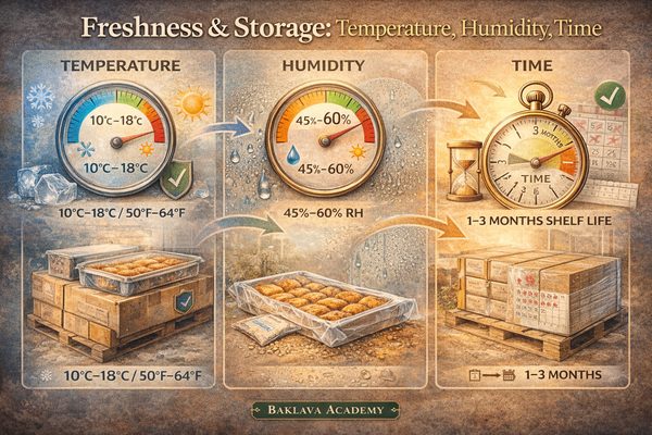 Freshness & Storage: Temperature, Humidity, Time Freshness & Storage: Temperature, Humidity, Time — Baklava Academy
