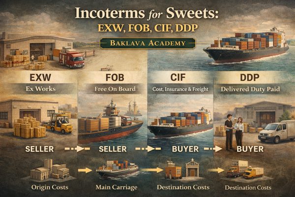 Incoterms for Sweets: EXW, FOB, CIF, DDP Incoterms for Sweets: EXW, FOB, CIF, DDP — Baklava Academy
