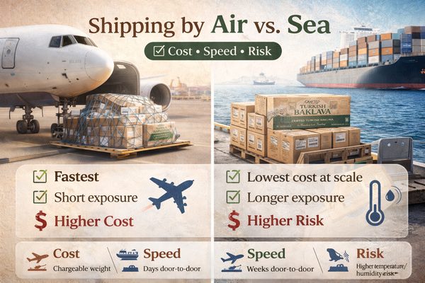 Shipping by Air vs. Sea: Cost, Speed, Risk Shipping by Air vs. Sea: Cost, Speed, Risk — Baklava Academy