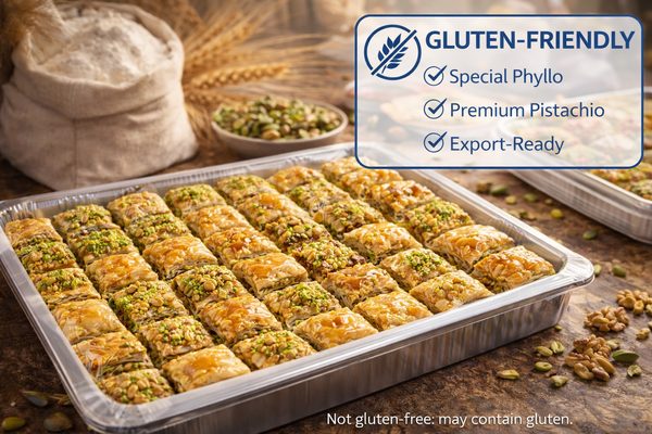 Gluten-friendly baklava using special phyllo — option for specific market demands and product lines